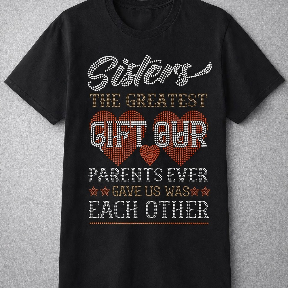 Black Rhinestone Sister Tshirt
